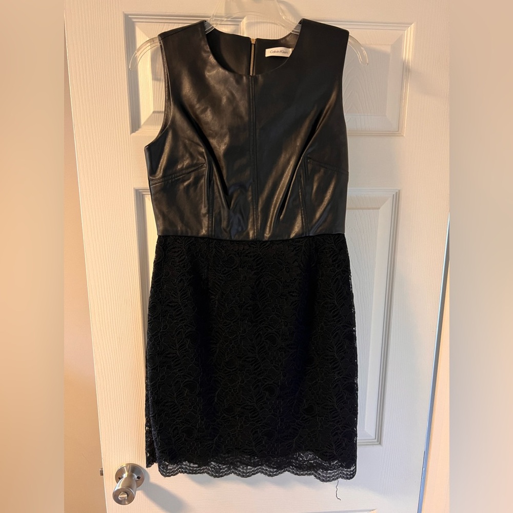 Women’s lace and leather dress